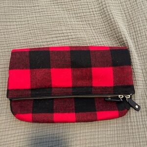 Talbots Red and Black Checkered Clutch